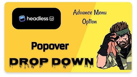 🔴 Headless UI PopOver Tutorial  Advance Dropdown menu 🔥🔥 || PopOver Library