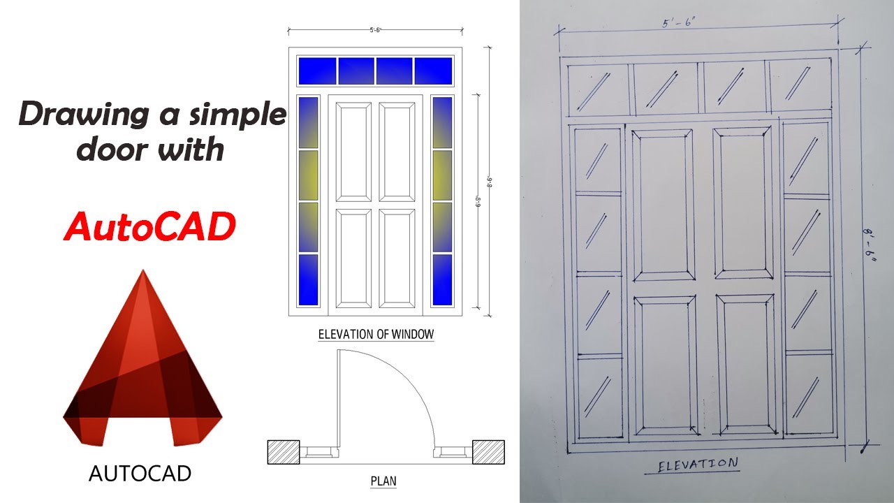 How to Draw a Simple door with AutoCAD | CAD Drafting - YouTube