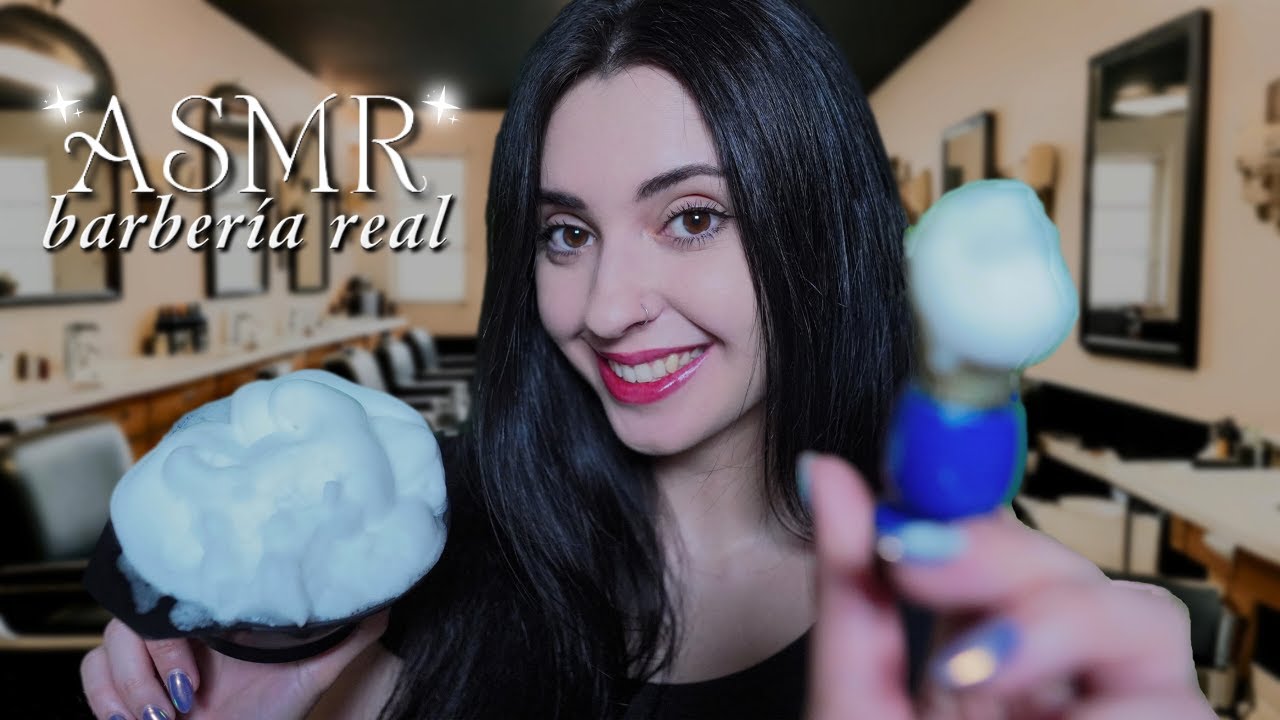 ASMR BARBERÍA REAL RELAJANTE 🪒CORTE DE BARBA Y MASAJES