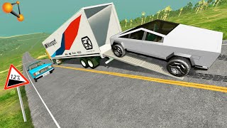 ДОСТАВКА ТЕСЛЫ КИБЕРТРАК ПОШЛА НЕ ПО ПЛАНУ! ОТКАЗ ТОРМОЗОВ НА СПУСКЕ | BeamNG.drive