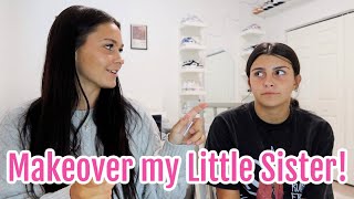 Giving my Little SISTER a Full MAKEOVER! Turning her into me! | Emma and Ellie