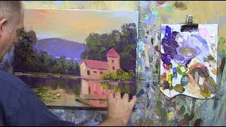 Learn To Paint TV E59 "French Farmhouse on River" Acrylic Painting in French Impressionist Style