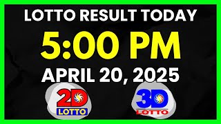 Lotto Result Today 5PM April 20, 2025 Swertres EZ2 PCSO Lotto Draw