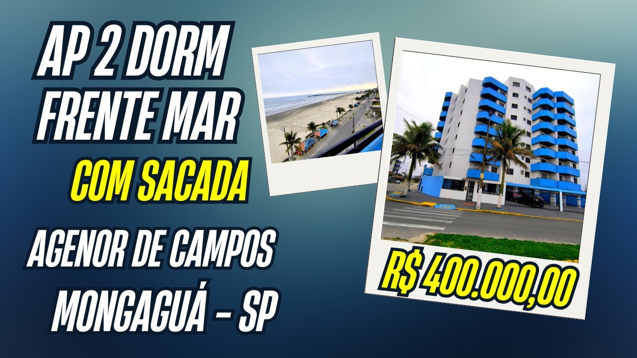 Apartamento frente mar em Mongaguá | R$ 400.000,00