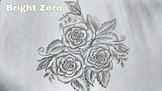 Rose flower design for center | How to make rose flower design | Rose flower sketching | Sketching