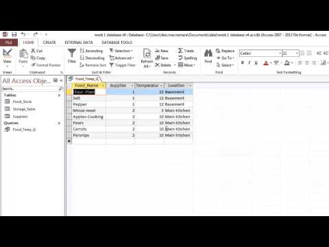 Microsoft access: How to create a simple query