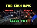 FWD CASH DAYS | 13 CARS | $3000 POT | TURBO B20 VS NITROUS K20, V6 CAVALIER, TURBO B18B + MORE