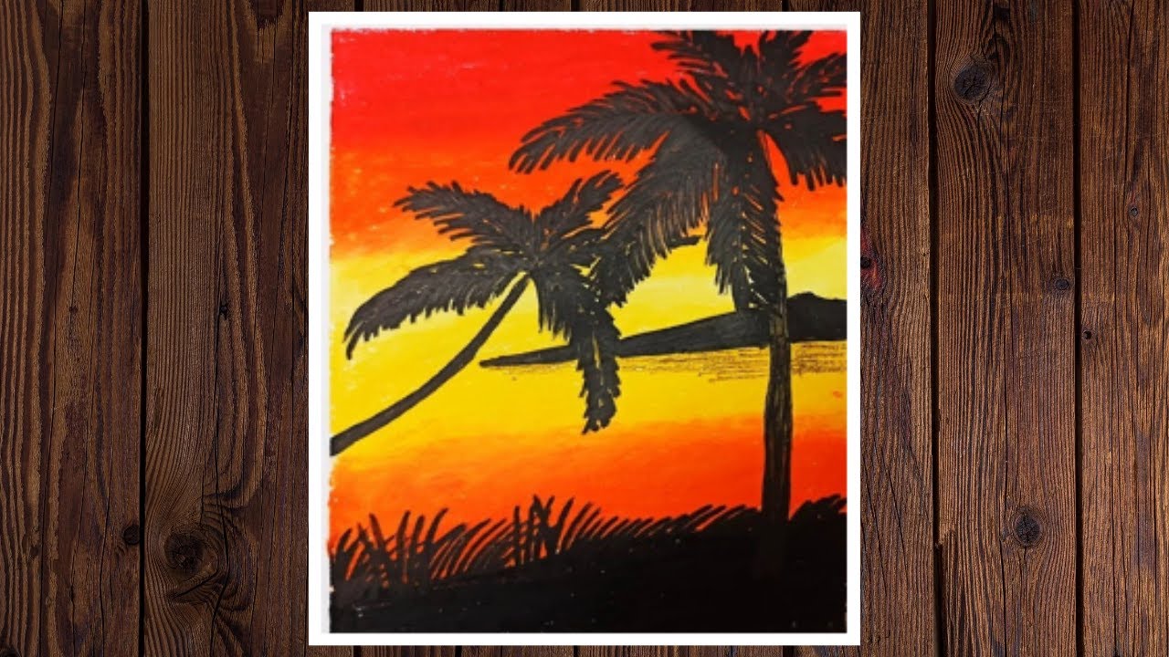Sunset Scenery using Oil Pastel for beginners - Step by Step - YouTube