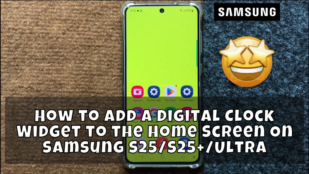 How to Add a Digital Clock Widget to the Home Screen On Samsung S25/S25 ...