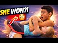She dominates the match | mixed wrestling | headscissor | fightingkids | #wrestling #mma #nogi