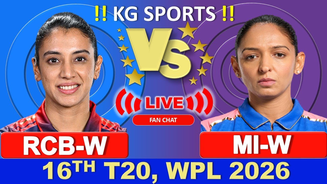 🔴RCB vs Mumbai Indians Women, 16th Match WPL 2026 - Live Cricket Score & Commentary