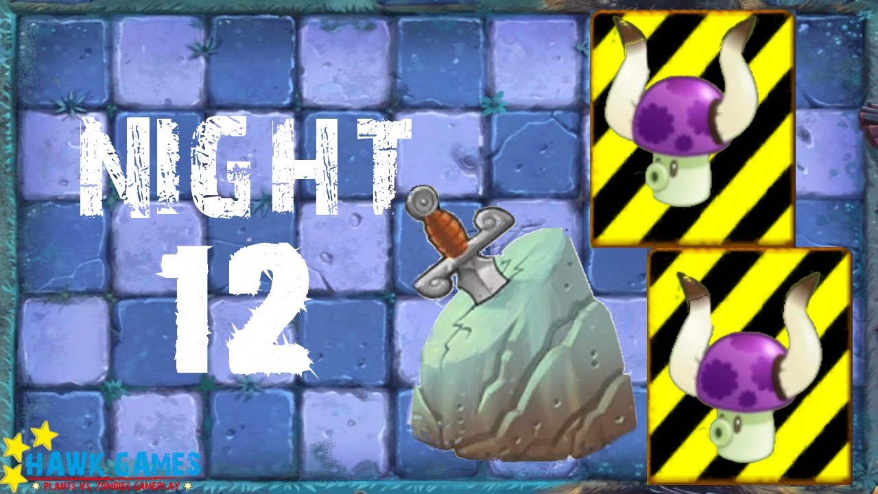Plants vs Zombies 2 - Dark Ages - Night 12 [Protect: Puff-shroom