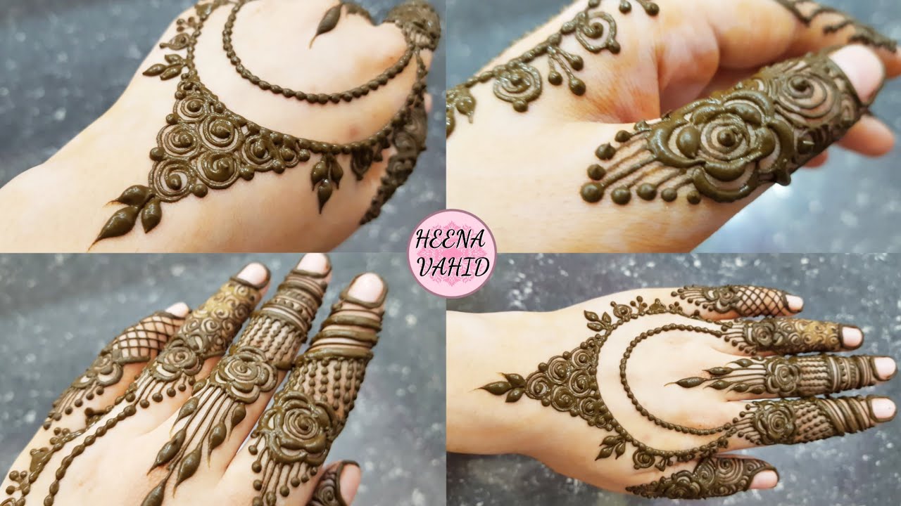Simple Jewellery henna design for back 2019 | heena vahid. - YouTube