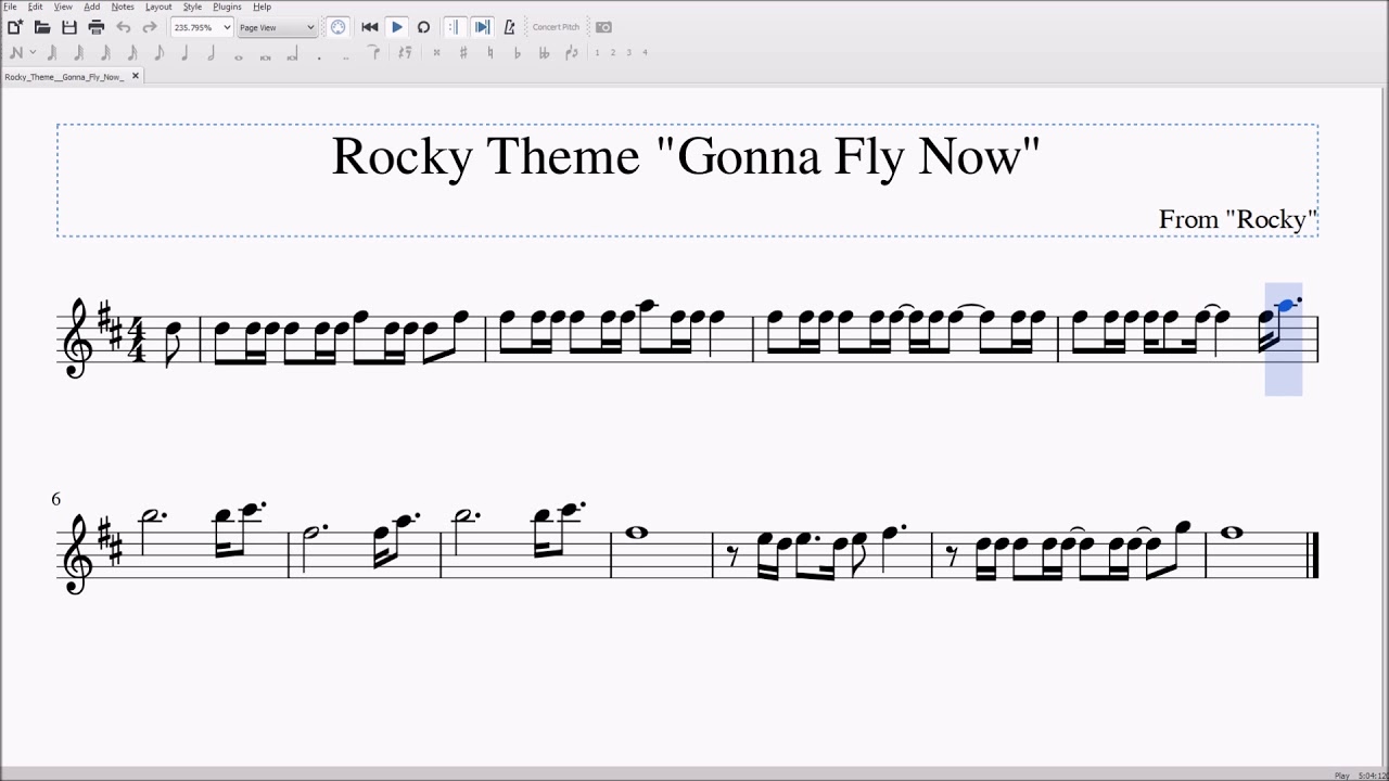 Rocky Theme (Gonna Fly Now) Alto/Bari Sax Sheet Music - YouTube.