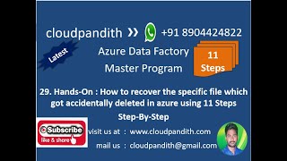 29. Hands-On :How to recover the specific file which got accidentally deleted in azure||Step-By-Step