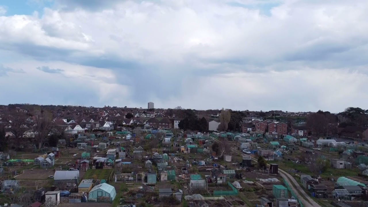 Aldwick West Sussex drone flight and amazing rain clouds