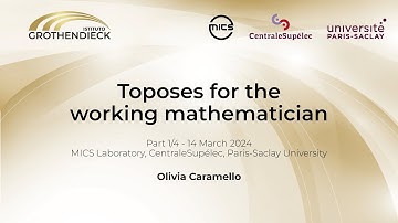 Toposes for the working mathematician - Part 1