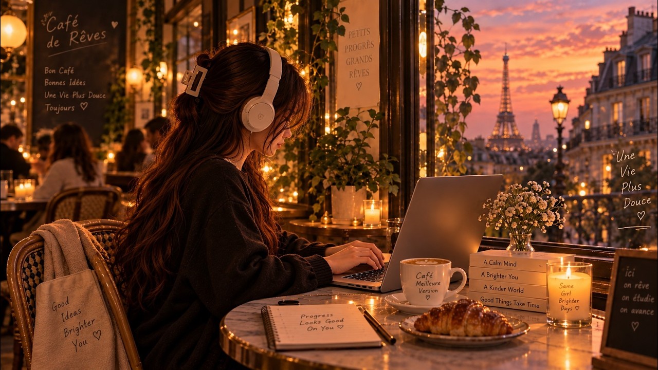 Just the Two of Us ☕ Paris Café Jazz Ambience | Cozy Evening for Study, Work & Relax