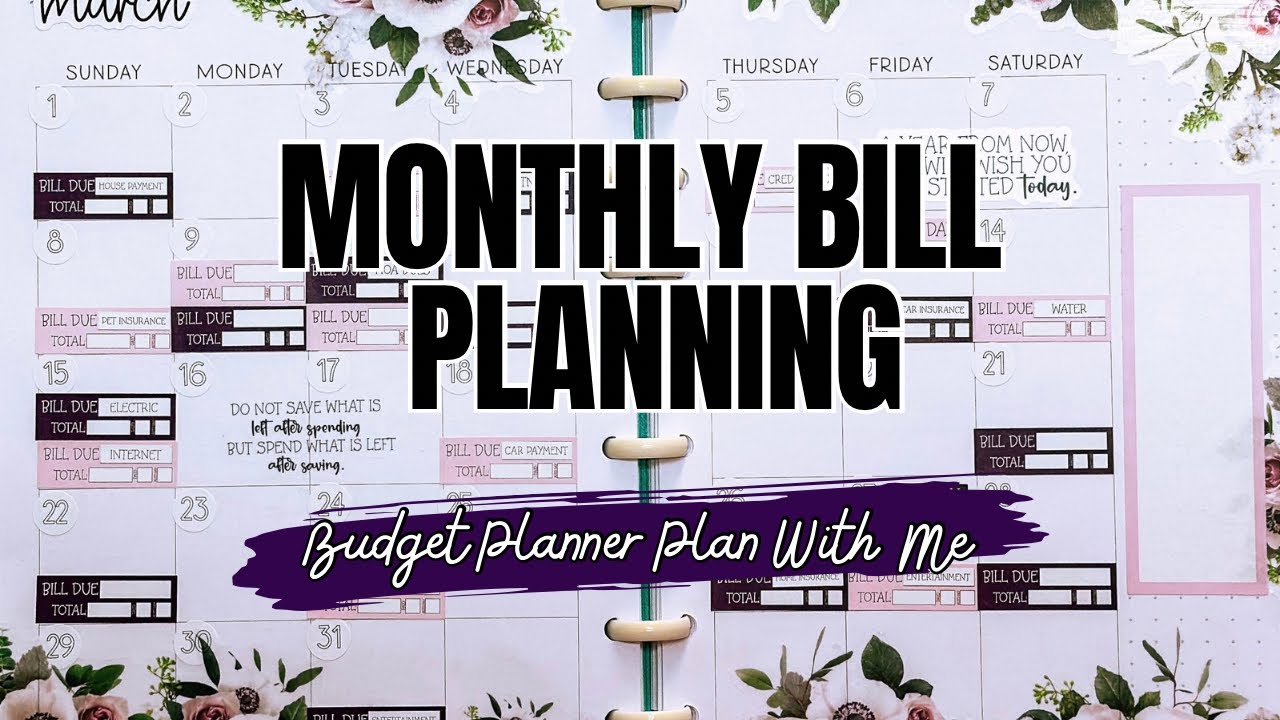 MONTHLY BILL PLANNING | PLAN WITH ME | BUDGET PLANNER 