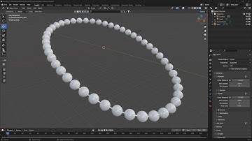 Videoguide - How to Create a Pearl Necklace in Blender, Quick and Easy, Array and Curve Modifiers