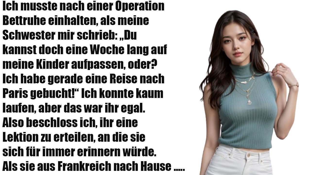 Nach der OP: Meine Schwester schickte mir eine Nachricht – ‘Kannst du meine Kinder eine Woche hüten?