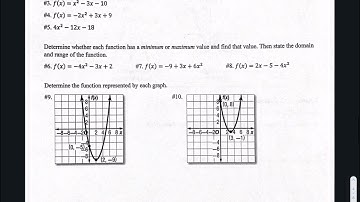 A2-4.1 and 4.2 Independent Practice Graphing Quadratics