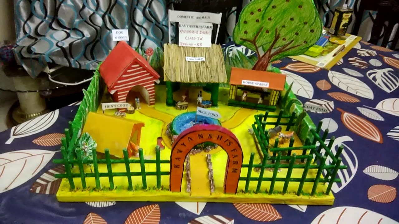 Kavyanshi school project of domestic animals & their shelters. - YouTube
