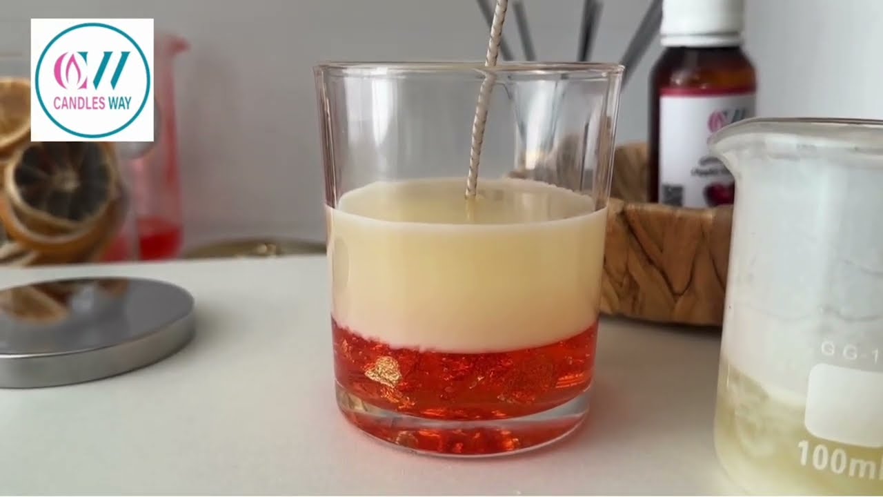 طريقة صناعة الشموع ( دمج شمع النخيل مع شمع الجل )