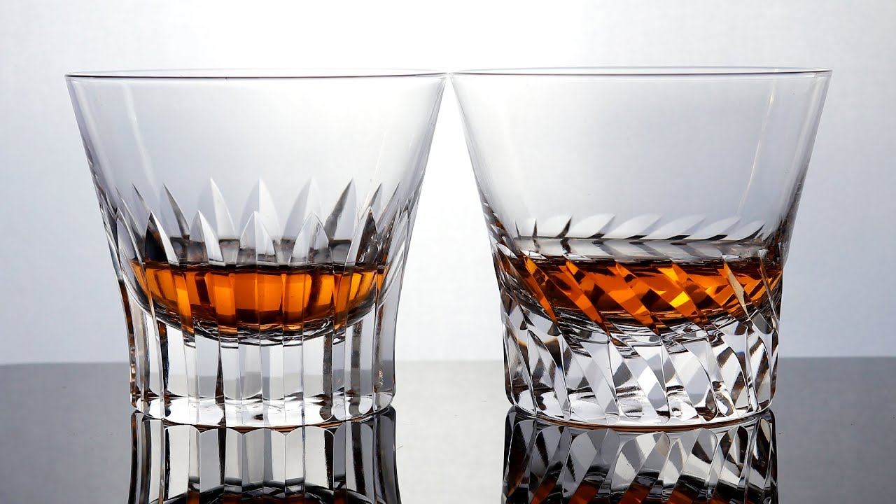 Pair Of 2 Pcs 250 ml Sparkling Hand Cut Crystal Whiskey Glass Tumbler Rocks Glass