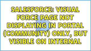 Salesforce: Visual Force Page not Displaying in Portal (Community) Only, but visible on Internal