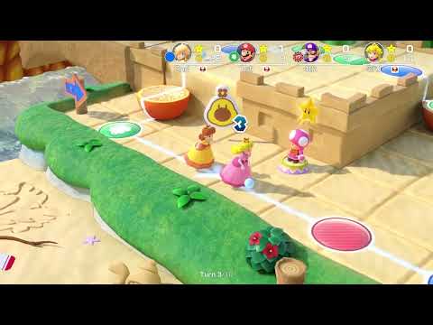 Super Mario Party - Megafruit Paradise - Mario vs Peach vs Waluigi vs Rosalina