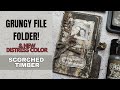 Grungy file folder the new scorched timber distress color from tim holtz how to use it