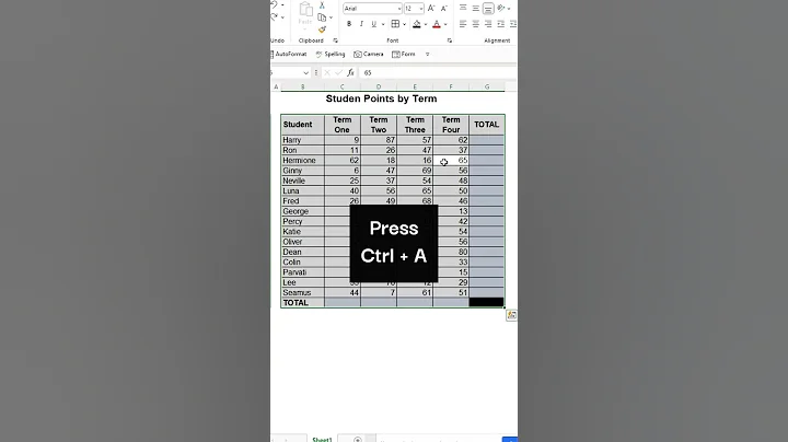 Auto-sum shortcut in Excel
