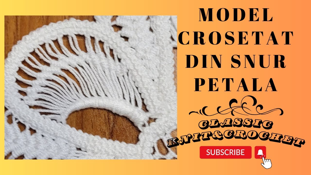 Model Crosetat din Snur Petala 2 din 2 - YouTube