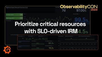 Grafana SLO Demo: Prioritize critical resources with SLO-driven IRM | ObservabilityCON 2023