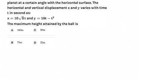 A ball is projected from a certain point on the surface of a planet at a certain angle with the hori