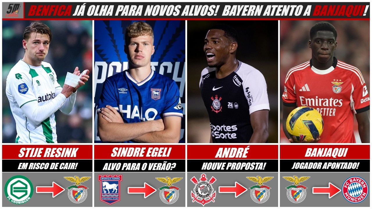 BENFICA JÁ OLHA PARA NOVOS REFORÇOS! BAYERN QUER BANJAQUI? AURSNES PODE FALHAR CLÁSSICO POR LESÃO!