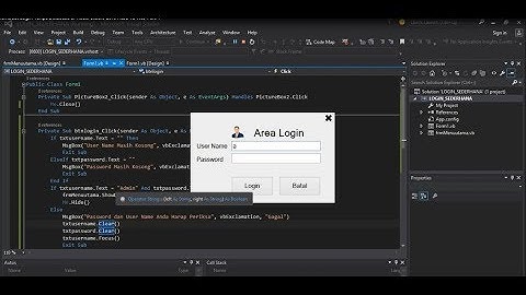 Cara Membuat Login Tanpa Database di Visual Studio 2015 Atau VB Net  Part 4