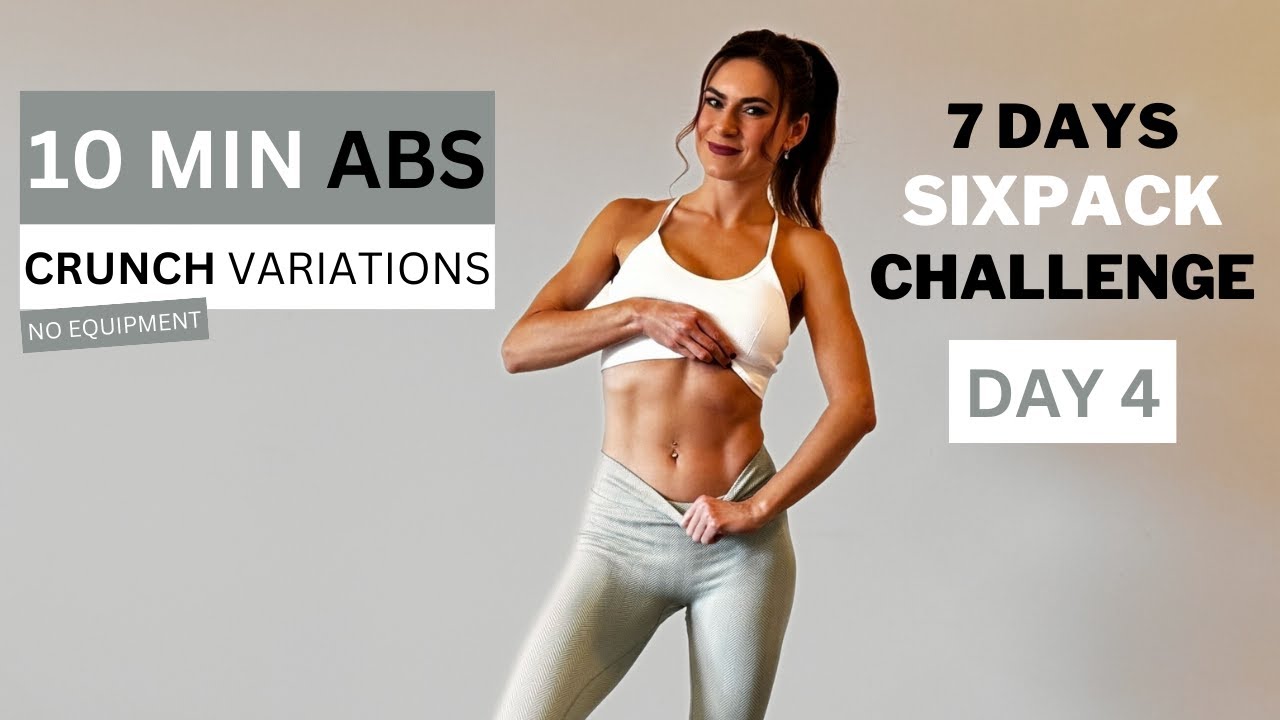 10 MIN ABS WORKOUT - Crunch Variations / 7 Days SIXPACK CHALLENGE | Day ...
