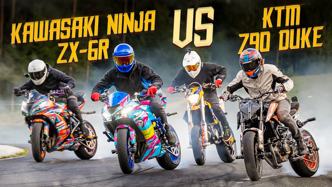 MOTO DRIFT BATTLE – KTM 790 DUKE vs. KAWASAKI NINJA ZX 6R | RokON VLOG #130