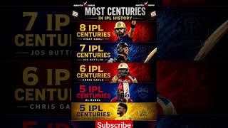 Most centuries in ipl history 💥💀#viratkohli #josbuttler #chrisgayle #klrahul #sanjusamson #ipl2026