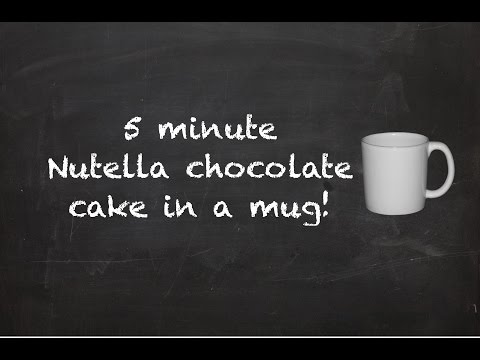 5 minute Nutella chocolate cake in a mug