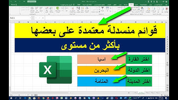 قوائم منسدلة معتمدة على بعضها | قائمة منسدلة معتمدة على قائمة أخرى | بأكثر من مستوى في الاكسل