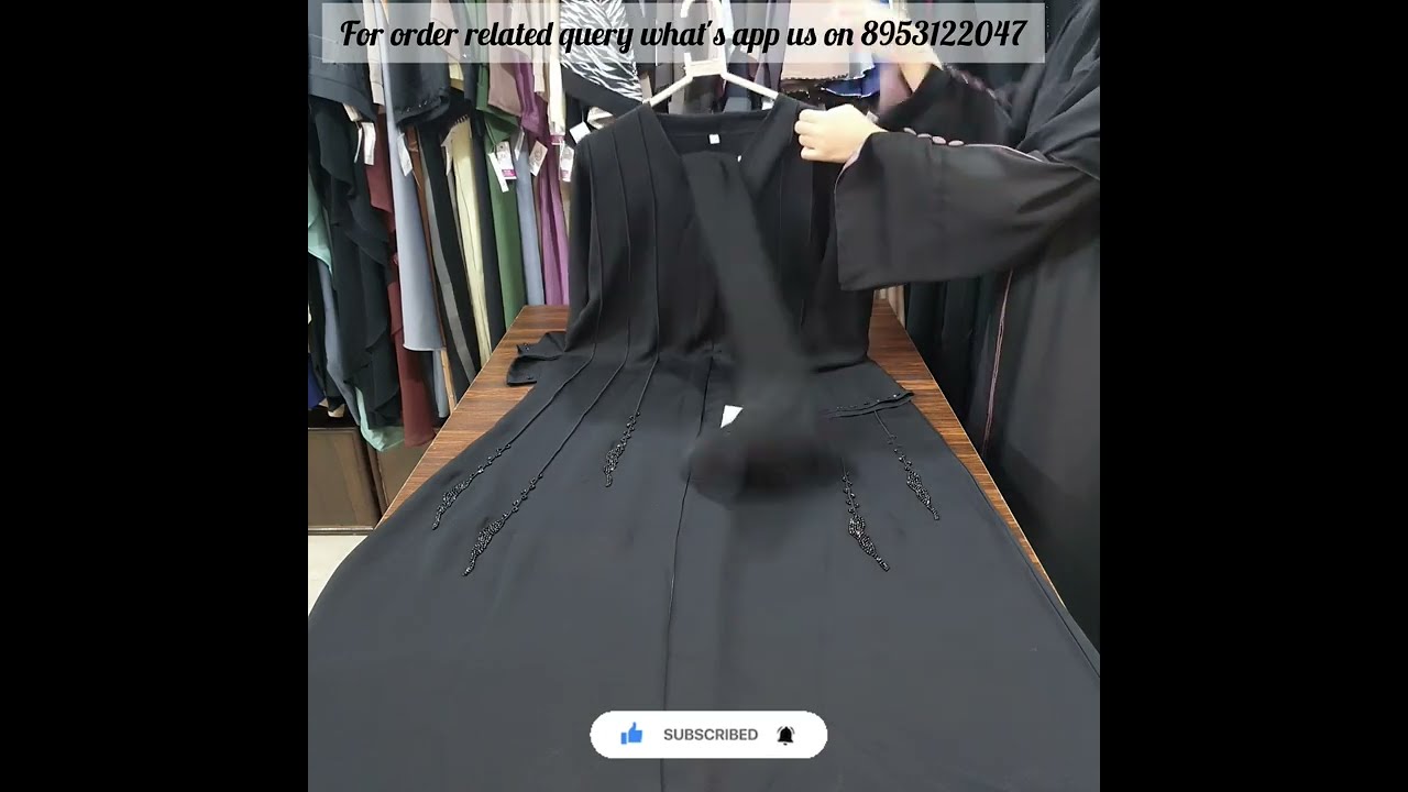 Abaya | Korean Nida | Hand Embellished | Jet Black |Original Dubai Abaya|What's app us on 8953122047