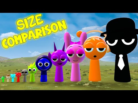 NEW SIZE COMPARISON OF ALL SPRUNKI INCREDIBOX FAMILY (Garry's Mod)