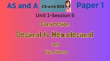 Convert Denary to Hexadecimal and Vice Versa (AS & A Level Computer Science-9618)