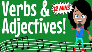 Verbs, Adverbs & Adjectives  - 12 Minutes of Fun English Grammar Songs for Kids!