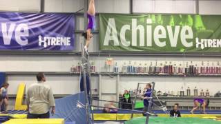 Kyra Burns Double Layout Dismount on Double Bars - Bars