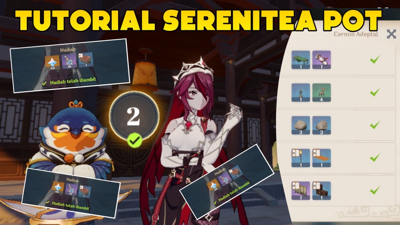 Tutorial Serenitea Pot Genshin Impact - Tebang Pohon, Diagram Perabot ...