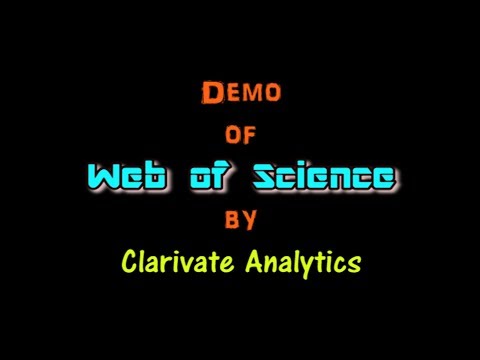 Clarivate Analytics Demo on Web of Science on 21-05-2018
